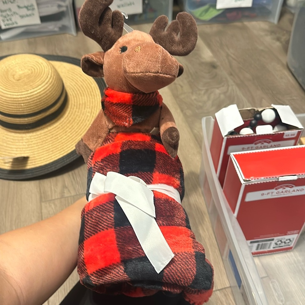 Christmas deer baby blanket